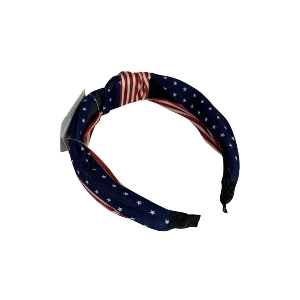 Claires New Headband Patriotic Fabric Covered‎ Stars Stripes